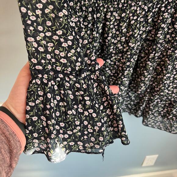 Lulus Navy Blue Flowered Dress Size Small Preloved - Picture 10 of 14